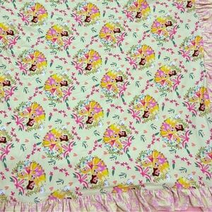 Bamboo Floral, Bow, Princess Blanket with Ruffle Edges